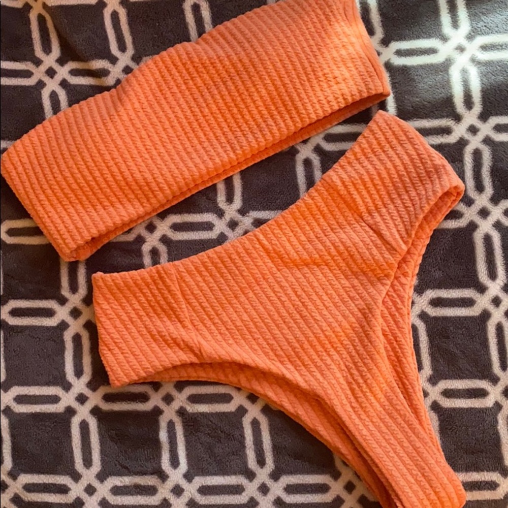 High Waisted Bandeau Bikini